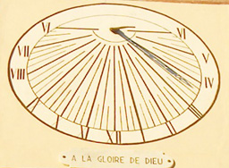 cadran solaire de l'glise Cliquez sur l'image pour l'agrandir
